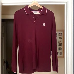 Burgundy Moncler Men’s Polo Size L, needs wash